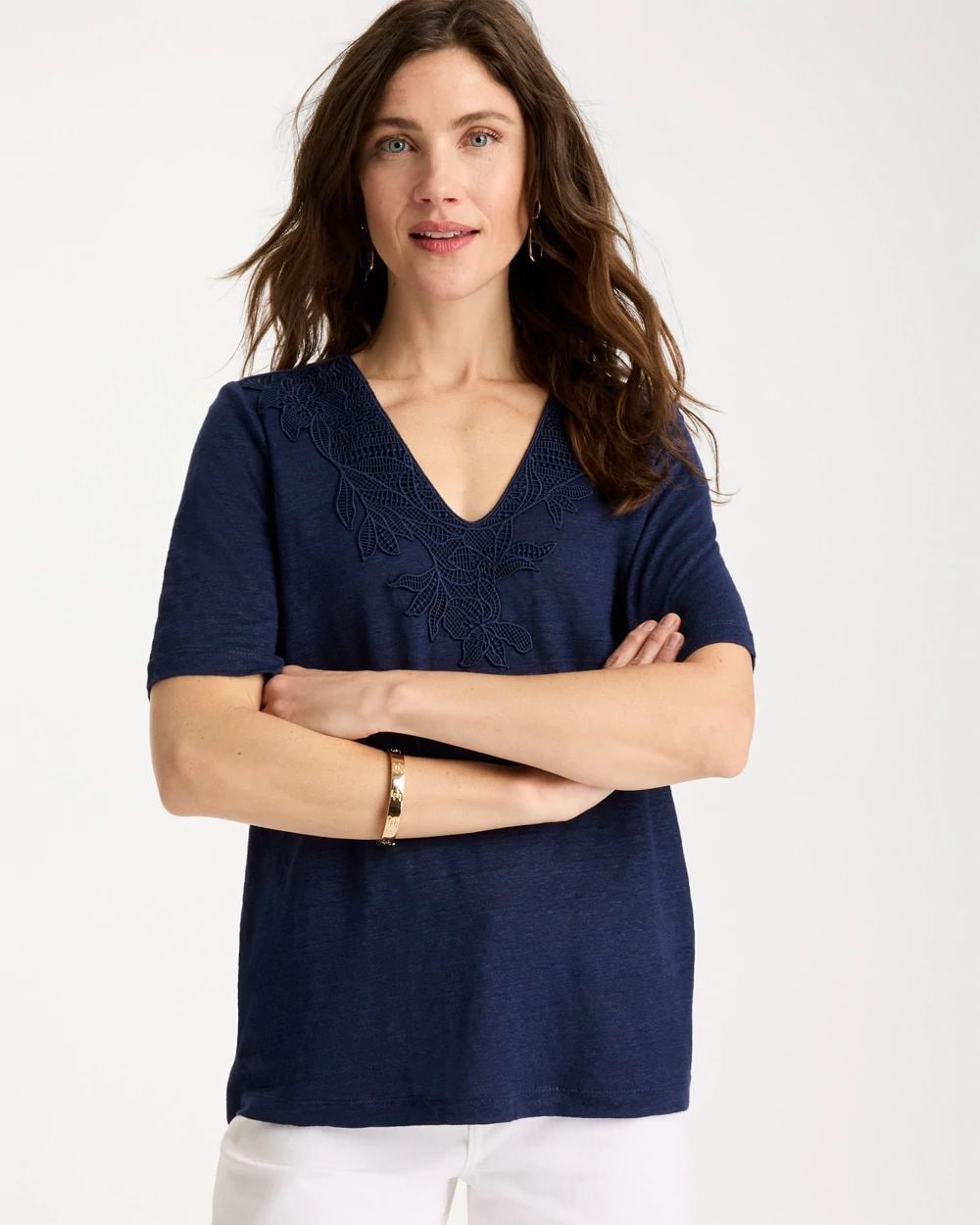 Flora Lace V-Neck Tee