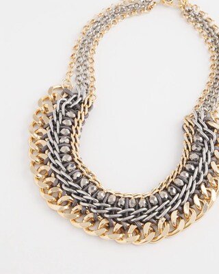 Mixed-Metal Chain Collar Necklace click to view larger image.