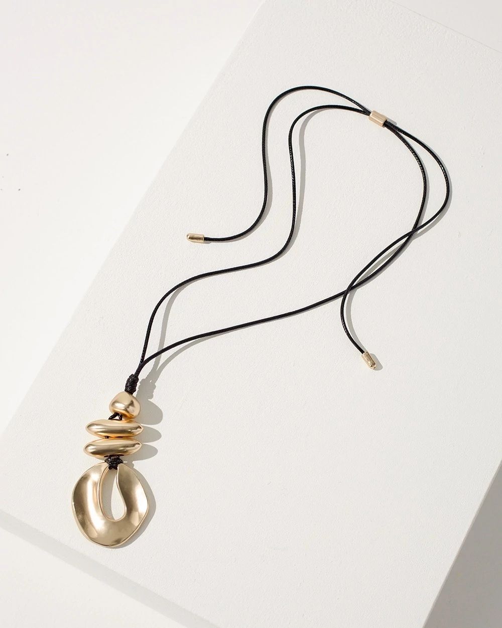 Gold Tone Adjustable Pendant Necklace