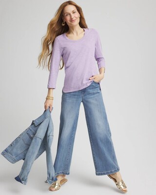 Slub 3/4-Sleeve Tee click to view larger image.