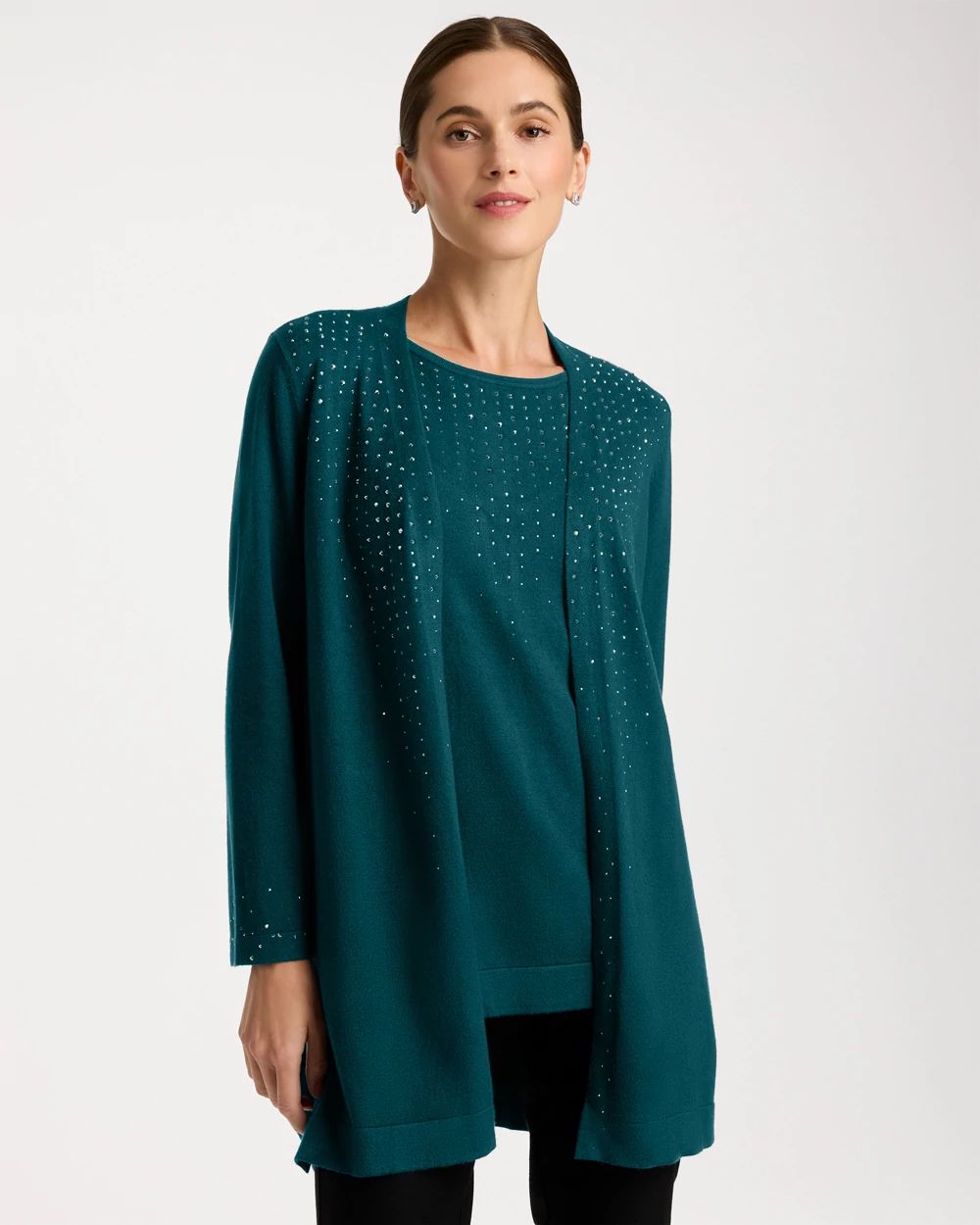 Travelers™ Collection Rhinestone Embellished Cardigan
