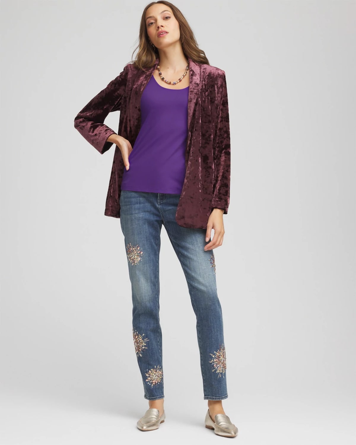 Chico's Microfiber Tank In Purple Elixir