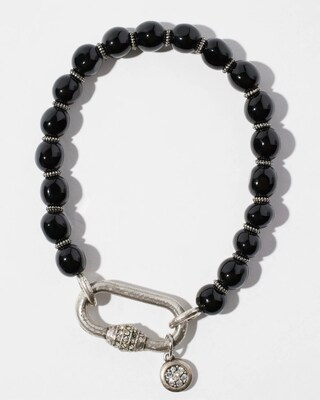 Black Agate Carabiner Bracelet