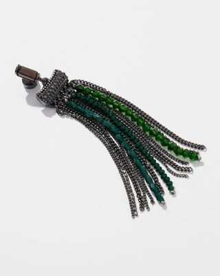 Green Tassel Duster Earrings