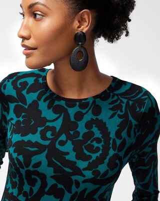 Travelers Foliage Print Midi Dress
