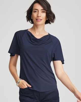 Jersey Knit Cowlneck Tee