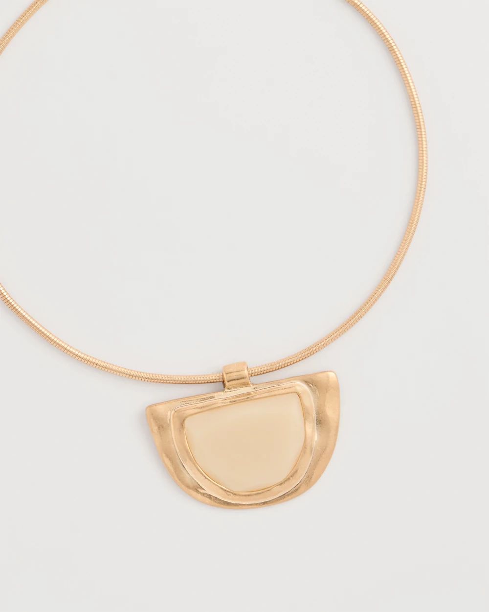 White Enamel Collar Necklace click to view larger image.