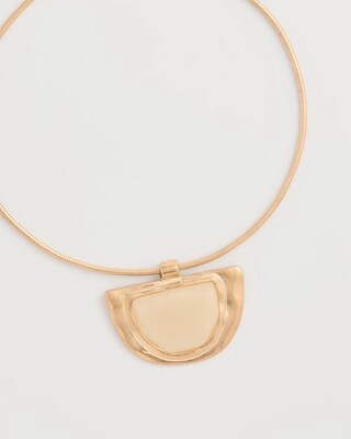 White Enamel Collar Necklace click to view larger image.