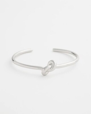Silver Tone Knot Cuff Bracelet click to view larger image.