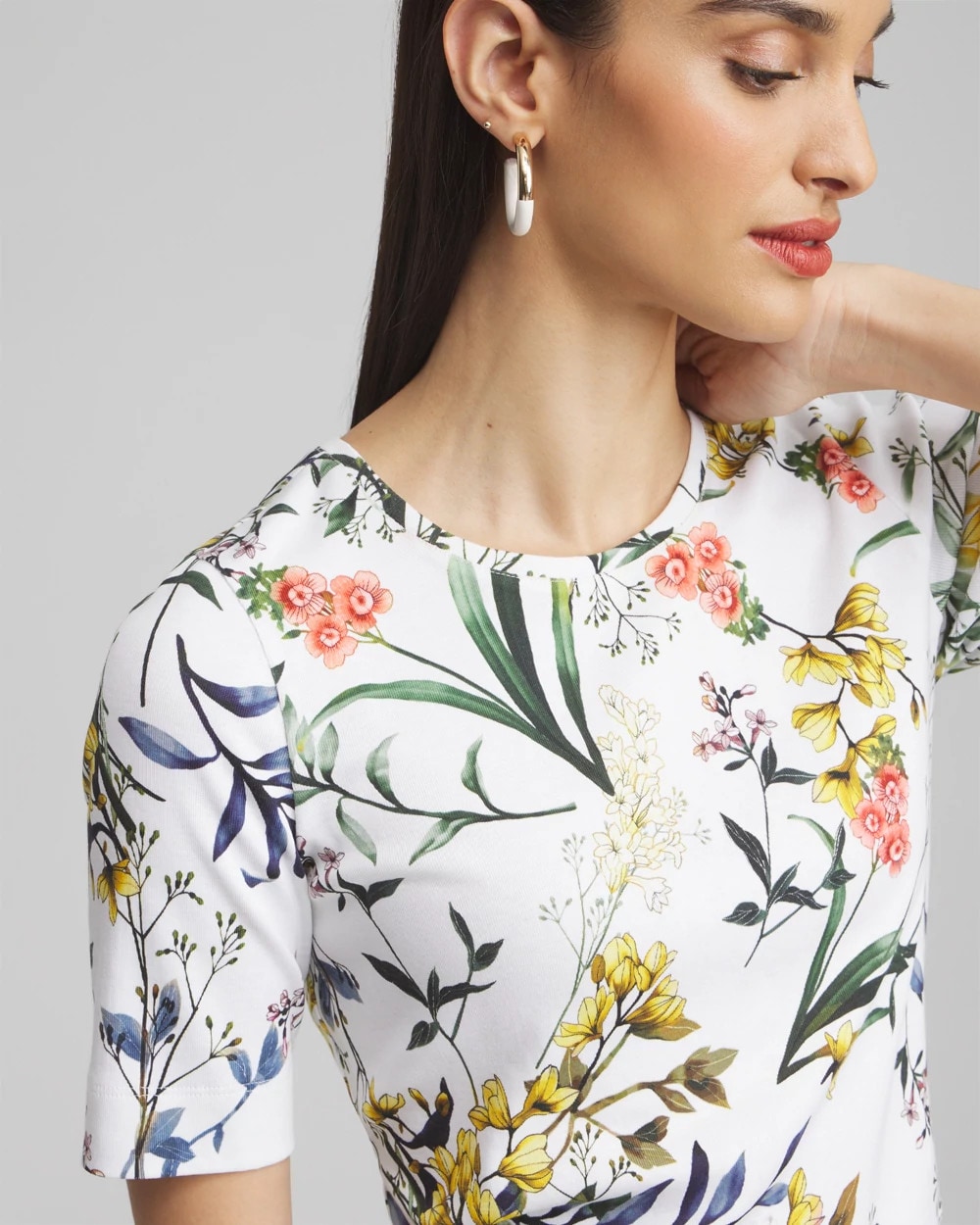 Floral Everyday Elbow Sleeve Tee