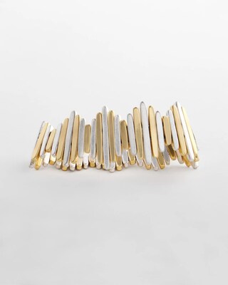 Mixed-Metal Stretch Bracelet click to view larger image.