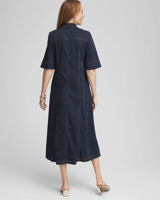 Stretch Denim Maxi Dress