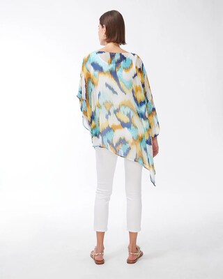 Ikat Side Tie Poncho