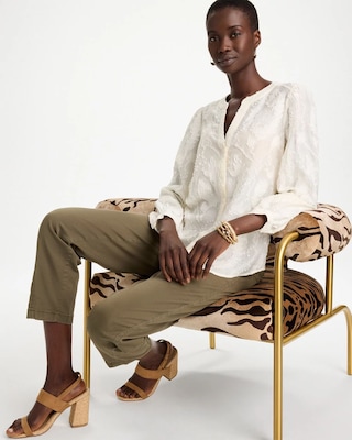 Clip Dot Jacquard Blouse click to view larger image.
