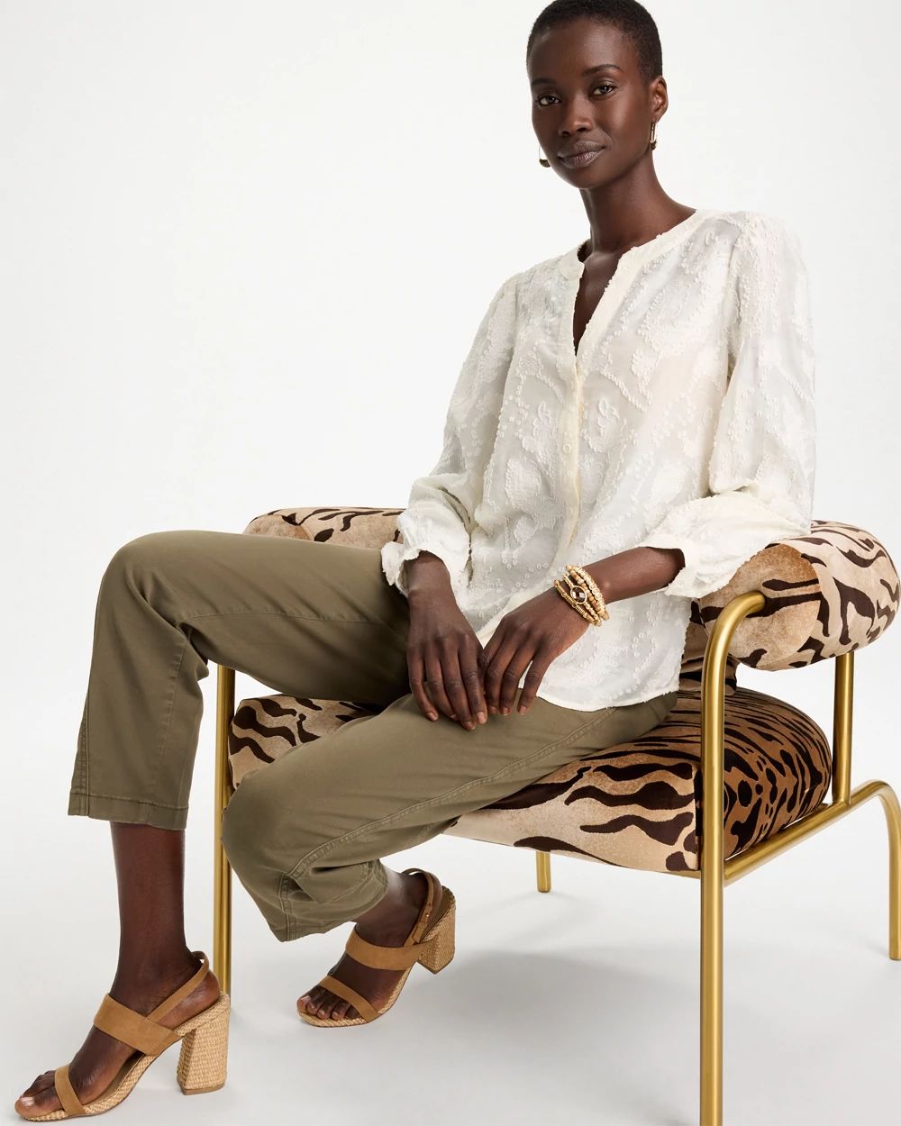 Clip Dot Jacquard Blouse click to view larger image.