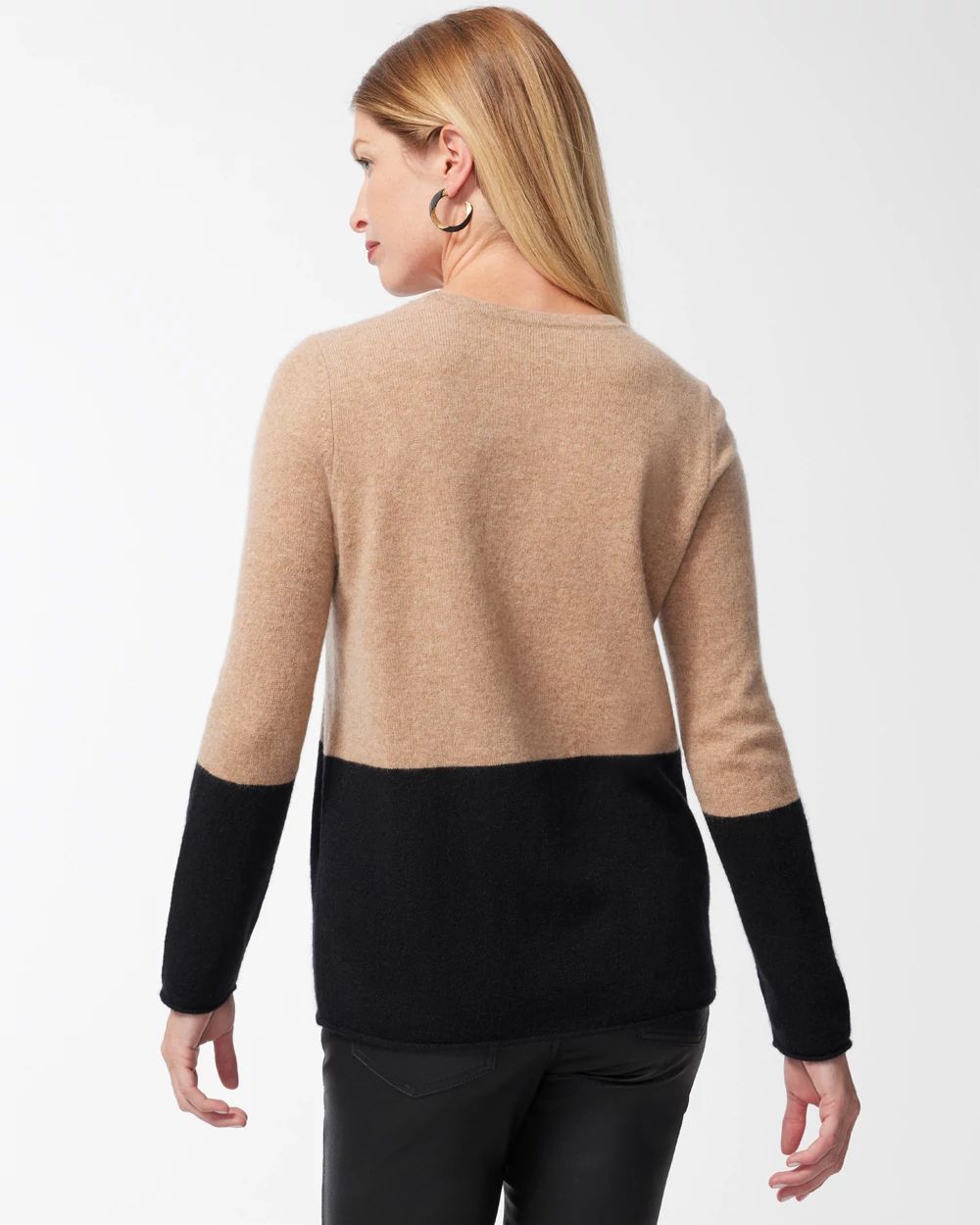 Cashmere Colorblock Crew Neck Sweater