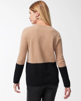 Cashmere Colorblock Crew Neck Sweater