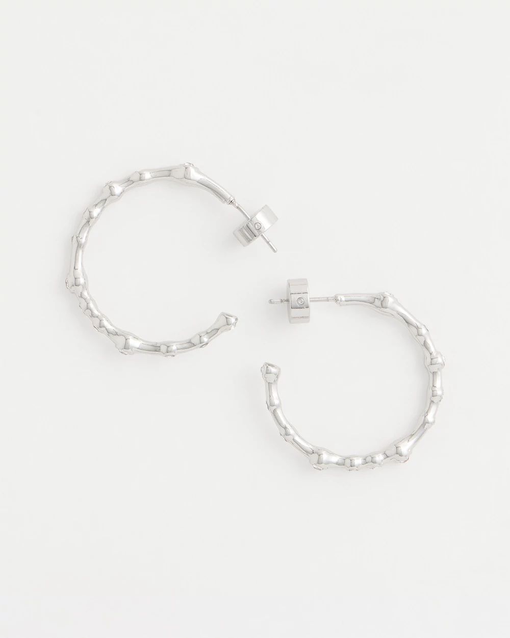 Silvertone Front-To-Back Hoop Earrings click to view larger image.