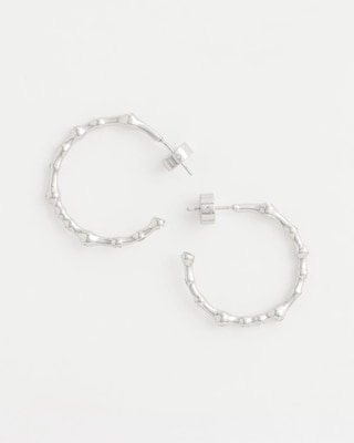 Silvertone Front-To-Back Hoop Earrings click to view larger image.