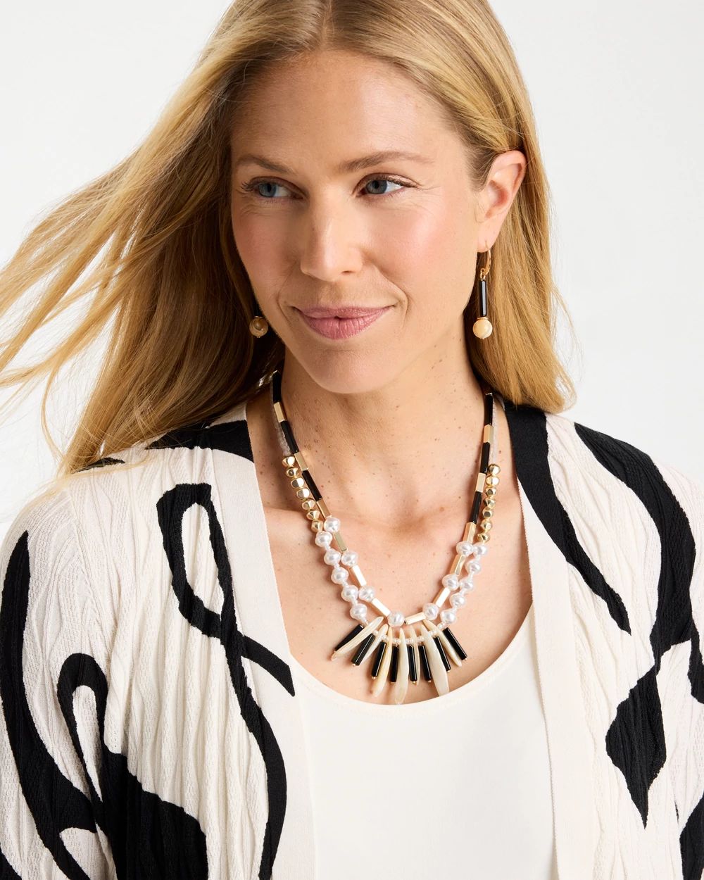 Beaded Charm Double-Strand Necklace click to view larger image.