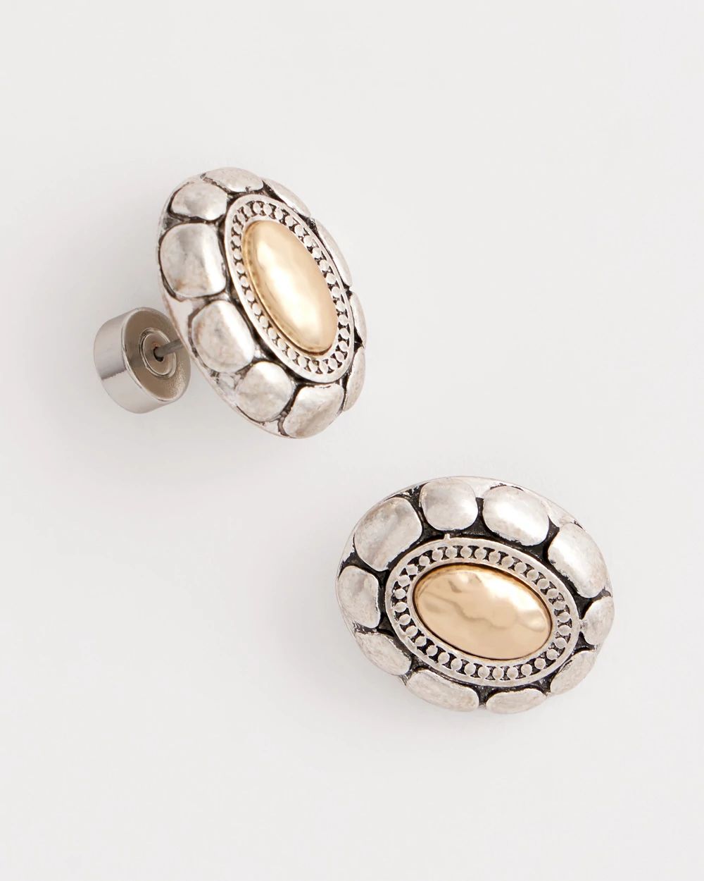 Mixed Metal Stud Earrings click to view larger image.