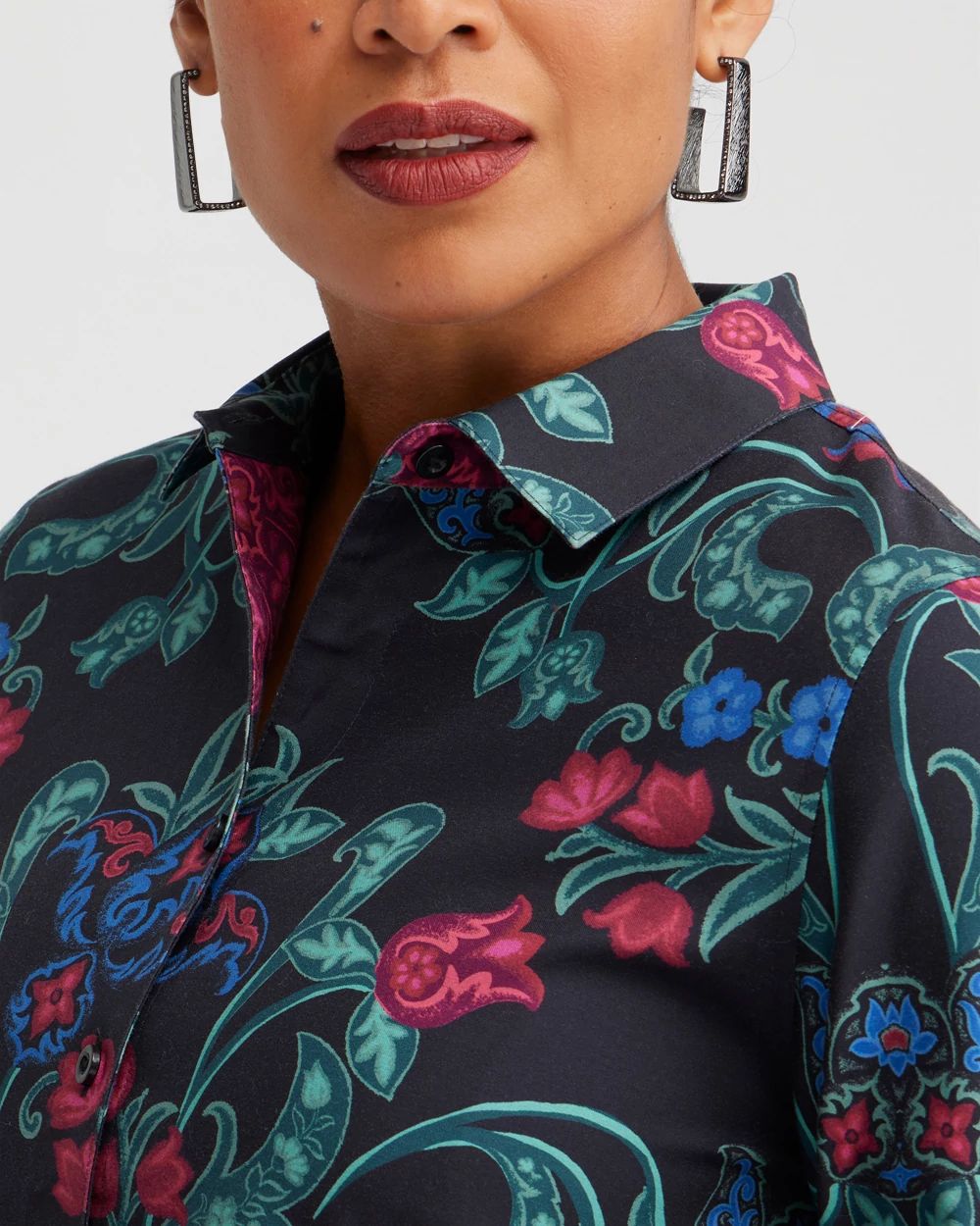 No Iron Stretch Scroll Print Tunic