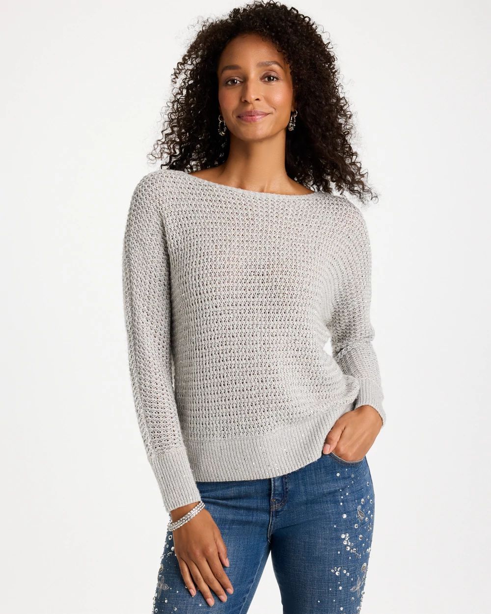 Sequin Embellished Pullover Sweater