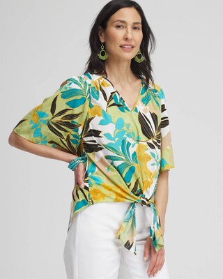 Flutter Sleeve Tie-Front Top click to view larger image.
