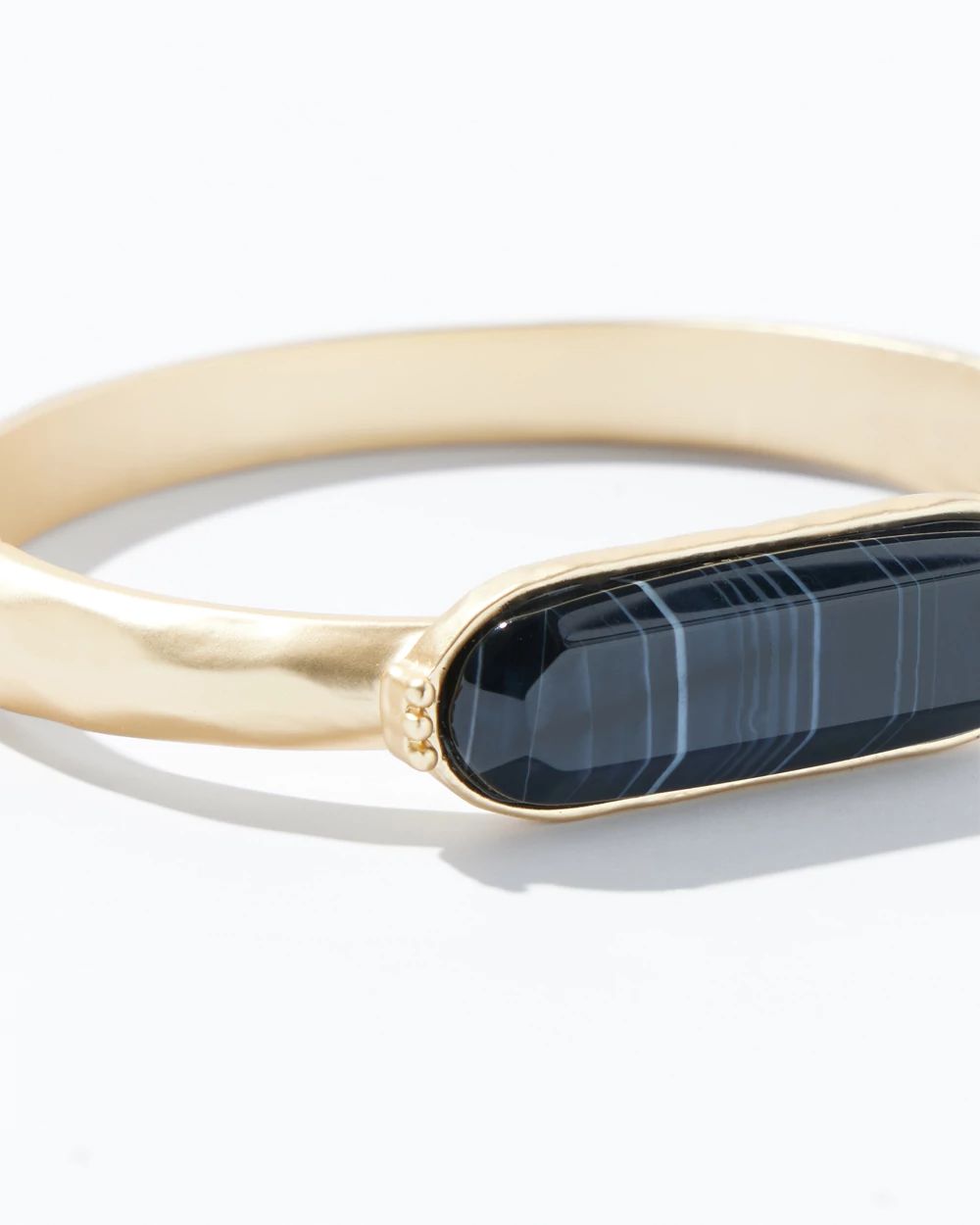 Black Agate Hinge Bracelet