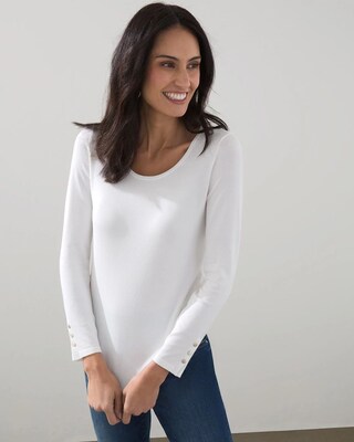 Spun Rayon Button Detail Sweater