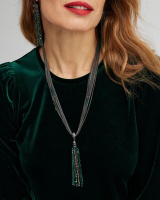 Green Tassel Necklace