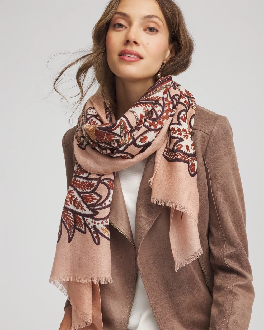 Textured Printed Oblong Scarf