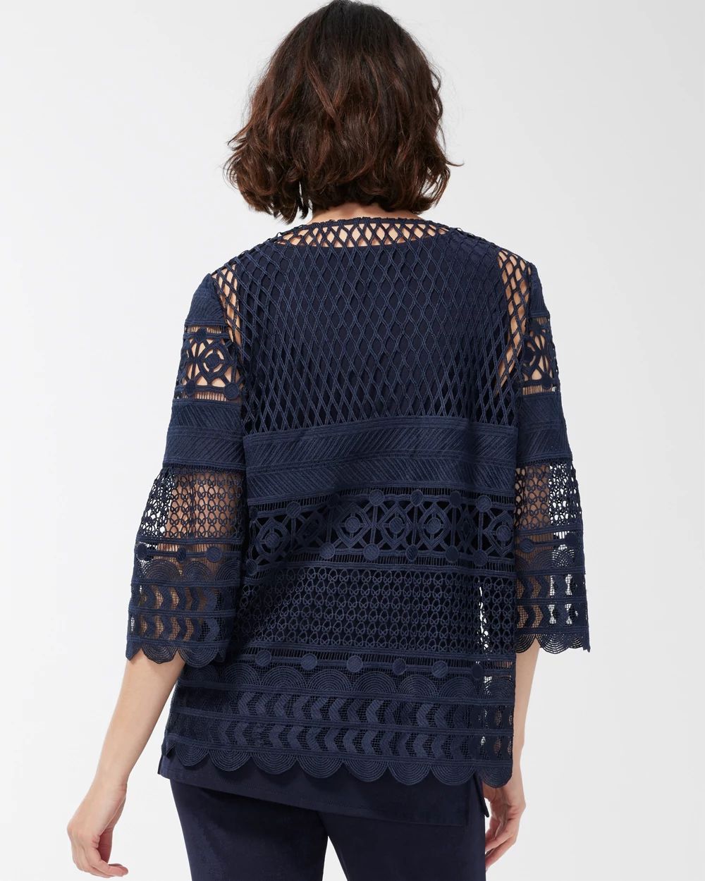 Travelers Collection Crochet Jacket