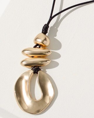 Gold Tone Adjustable Pendant Necklace click to view larger image.
