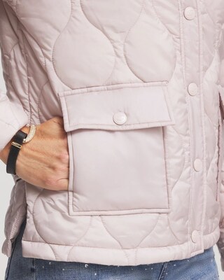 Faux Nylon Quilted Jacket click to view larger image.