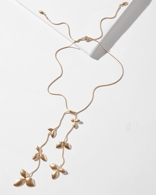 Adjustable Leaf Pendant Y-Necklace