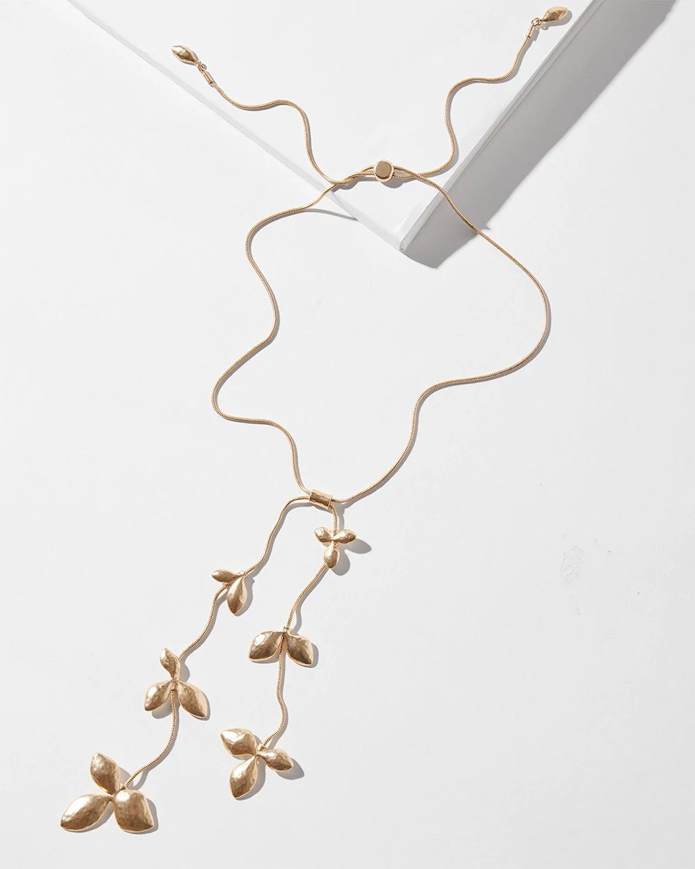 Adjustable Leaf Pendant Y-Necklace