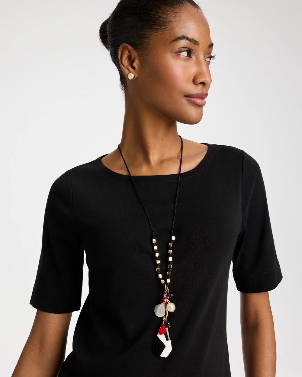 Corded Short Pendant Necklace click to view larger image.