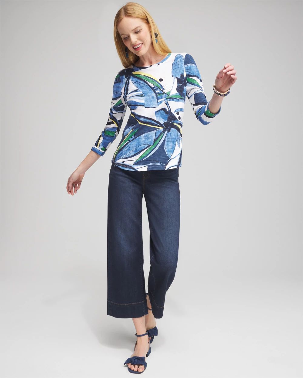 Floral 3/4 Sleeve Tee