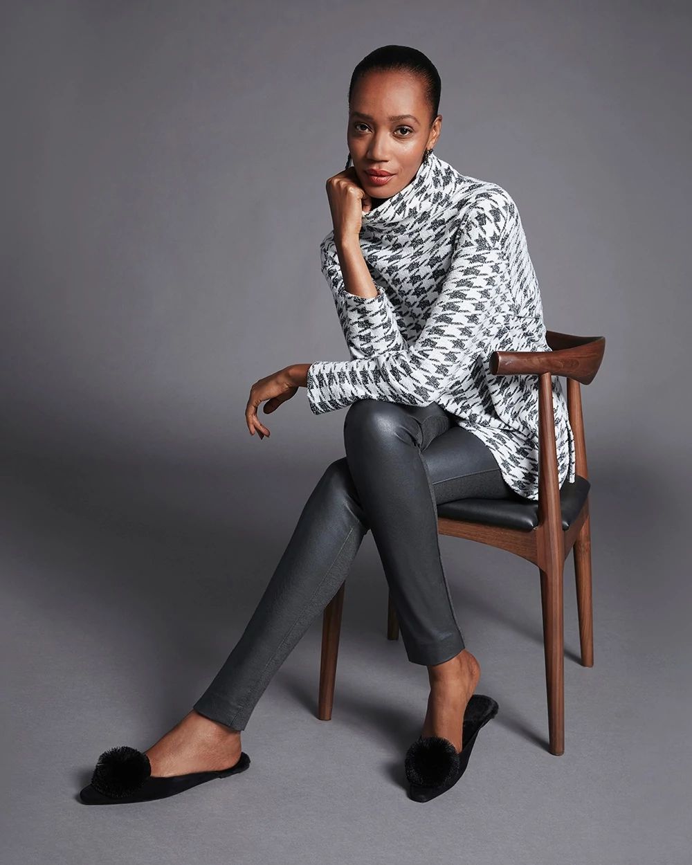 Jacquard Houndstooth Tunic