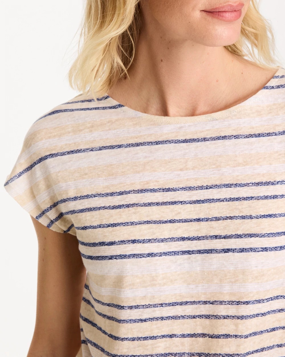 Striped Linen Dolman Tee