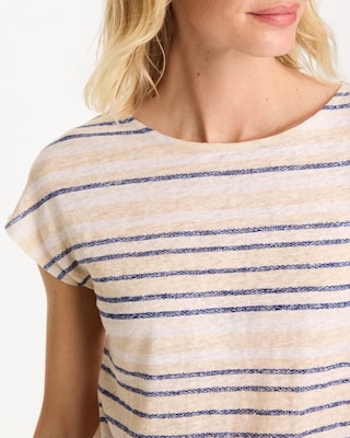 Striped Linen Dolman Tee click to view larger image.