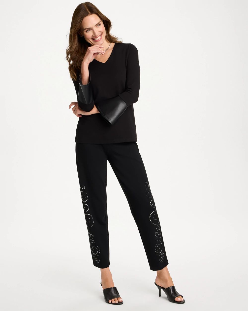 Juliet Embellished Tapered Ankle Pants
