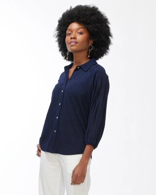 Linen Button Down Tee