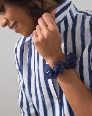 Blue Flower Petals Stretch Bracelet