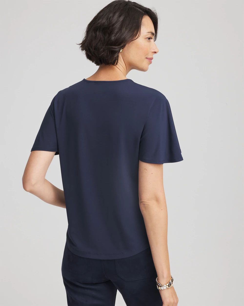 Jersey Knit Cowlneck Tee click to view larger image.