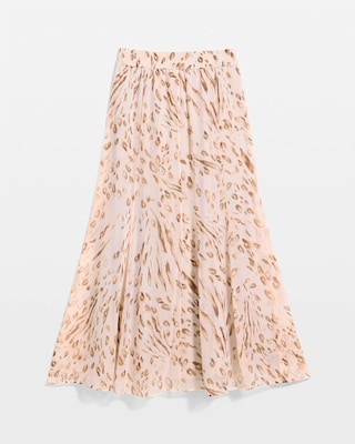 Cheetah Pull-On Godet Skirt click to view larger image.