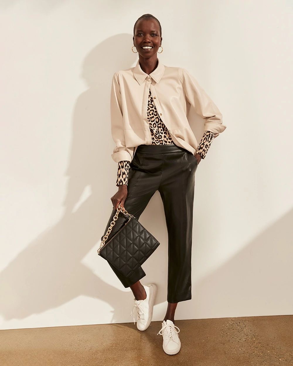 Faux Leather Crops