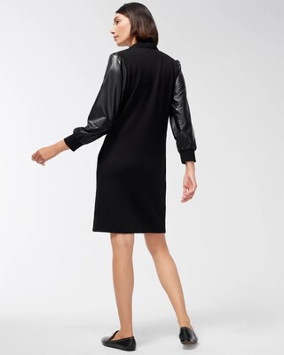 Zenergy Faux Leather Mix Dress