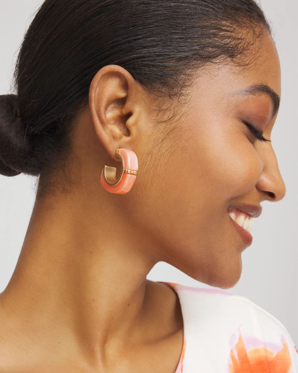 Tonal Peach Hoop Earrings
